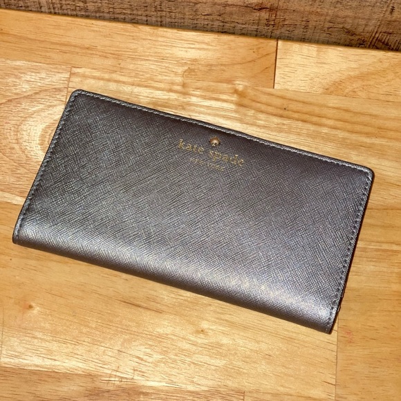 Kate Spade gunmetal silver wallet - Picture 2 of 7